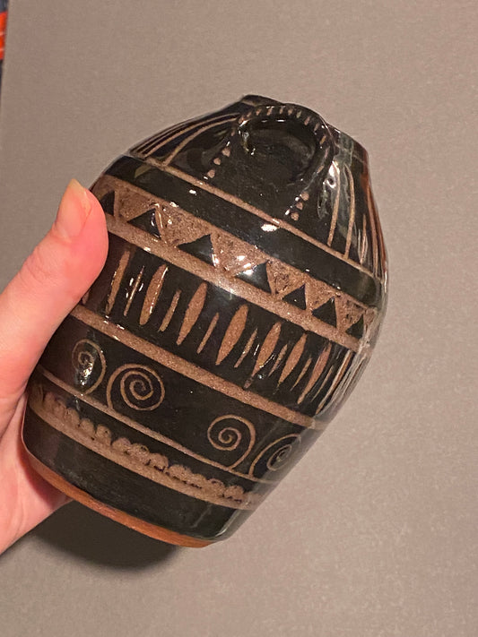 Urn-Style Sgraffito Vase