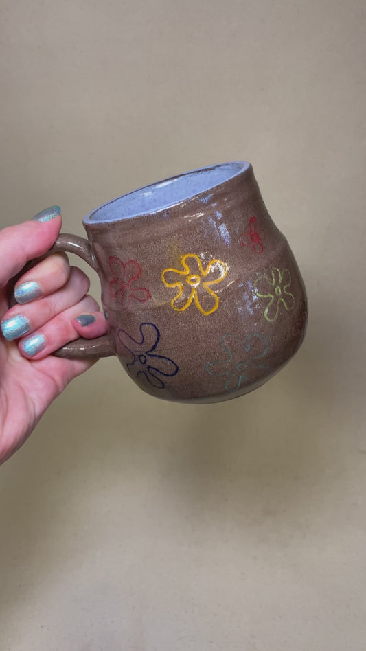 Spongebob-Inspired Floral Mug